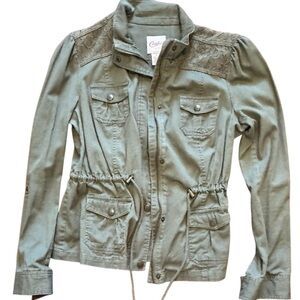 EUC Candie’s 100% Cotton Olive Green Utility Jacket size L